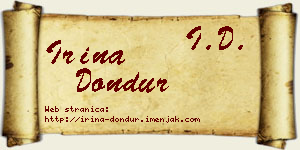 Irina Dondur vizit kartica